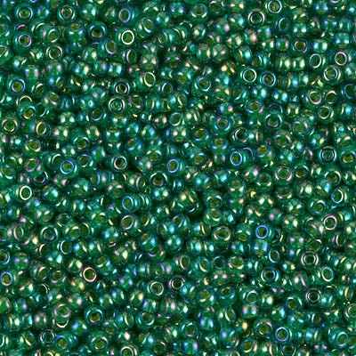Miyuki 11 Round Seed Bead, 11-354, Chartreuse Lined Green AB, 13 grams