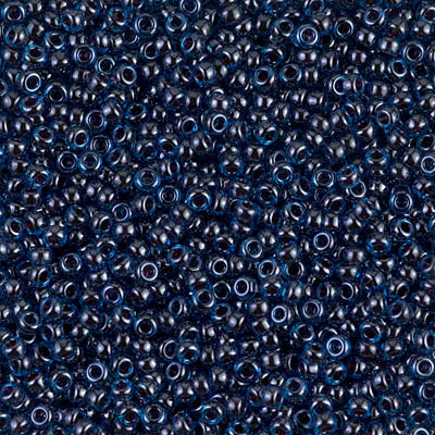 Miyuki 11 Round Seed Bead, 11-358, Ruby Lined Capri Blue Luster, 13 grams