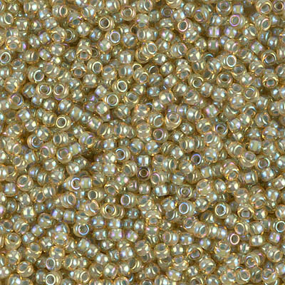 Miyuki 11 Round Seed Bead, 11-359, Pale Blue Lined Light Topaz Luster, 13 grams