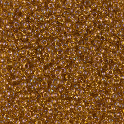 Miyuki 11 Round Seed Bead, 11-377, Sparkling Topaz Lined