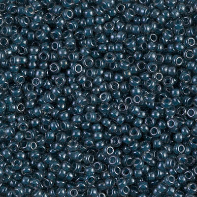 Miyuki 11 Round Seed Bead, 11-390, Lined Steel Blue Luster, 13 grams