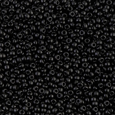 Miyuki 11 Round Seed Bead, 11-401SF, Semi-Frosted Black, 13 grams