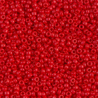 Miyuki 11 Round Seed Bead, 11-408, Opaque Red, 13 grams