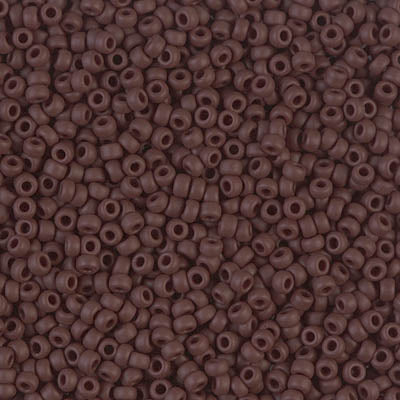 Miyuki 11 Round Seed Bead, 11-409F, Matte Opaque Chocolate, 13 grams