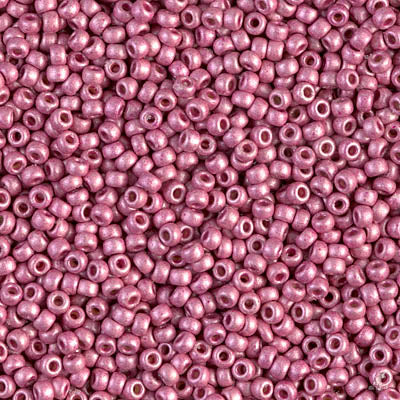 Miyuki 11 Round Seed Bead, 11-4210F, Duracoat Galvanized Matte Hot Pink, 13 grams