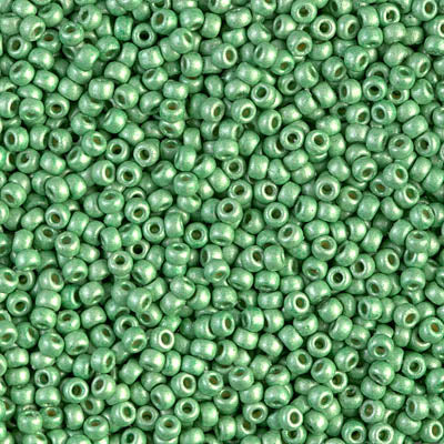 Miyuki 11 Round Seed Bead, 11-4214F, Duracoat Galvanized Matte Dark Mint Green, 13 grams