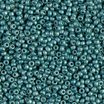 Miyuki 11 Round Seed Bead, 11-4217F, Duracoat Galvanized Matte Dark Sea Foam, 13 grams