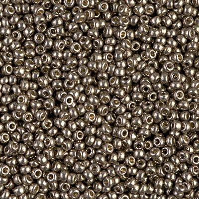 Miyuki 11 Round Seed Bead, 11-4221, Duracoat Galvanized Light Pewter, 13 grams