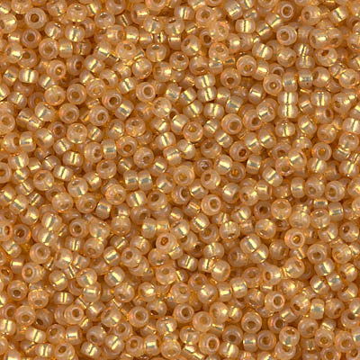 Miyuki 11 Round Seed Bead, 11-4231, Duracoat Silver Lined Dyed Golden Flax, 13 grams