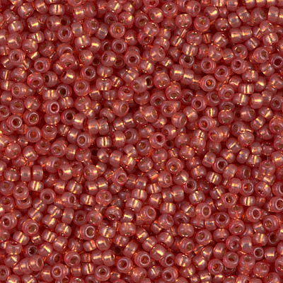 Miyuki 11 Round Seed Bead, 11-4244, Duracoat Silver Lined Dyed Persimmon, 13 grams
