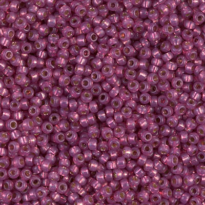 Miyuki 11 Round Seed Bead, 11-4247, Duracoat Silver Lined Dyed Peony Pink, 13 grams