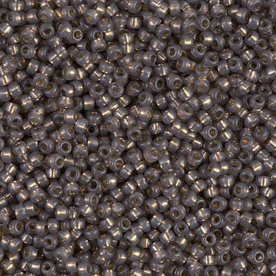 Miyuki 11 Round Seed Bead, 11-4250, Duracoat Silver Lined Dyed Taupe, 13 grams