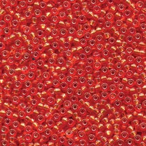 Miyuki 11 Round Seed Bead, 11-4264, Duracoat Silver Lined Dyed Clementine, 13 grams