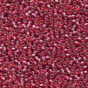 Miyuki 11 Round Seed Bead, 11-4268, Duracoat Silver Lined Dyed Petunia, 13 grams