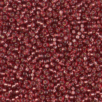 Miyuki 11 Round Seed Bead, 11-4270, Duracoat Silver Lined Dyed Magenta, 13 grams