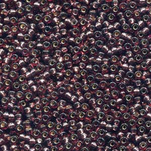 Miyuki 11 Round Seed Bead, 11-4280, Duracoat Silver Lined Dyed Raisin, 13 grams