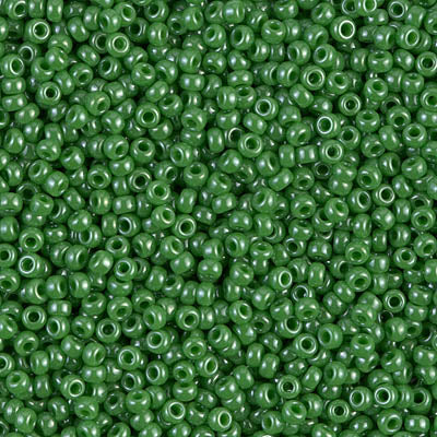 Miyuki 11 Round Seed Bead, 11-431, Opaque Green Luster, 13 grams