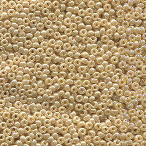 Miyuki 11 Round Seed Bead,11-0442, Crystal Ivory Gold Luster, 13 grams