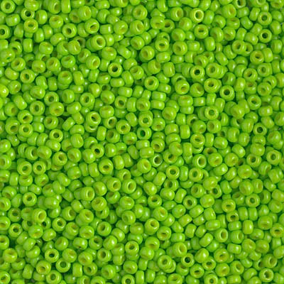 Miyuki 11 Round Seed Bead,11-4471, Duracoat Dyed Opaque Kiwi, 13 grams