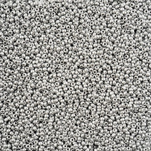 Miyuki 11 Round Seed Bead, 11-4587, Silver Aluminum Matte, 13 grams