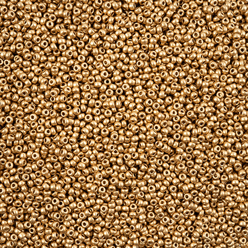 Miyuki 11 Round Seed Bead, 11-4588, Light Gold Matte, 13 grams