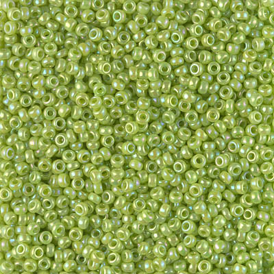 Miyuki 11 Round Seed Bead, 11-479, Opaque Chartreuse AB, 13 grams