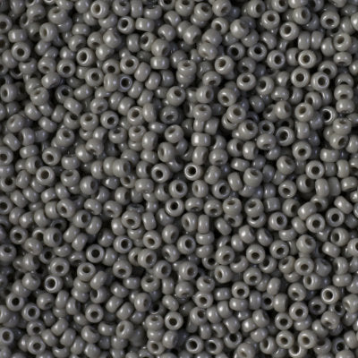 Miyuki 11 Round Seed Bead, 11-499, Opaque Falcon Grey, 13 grams