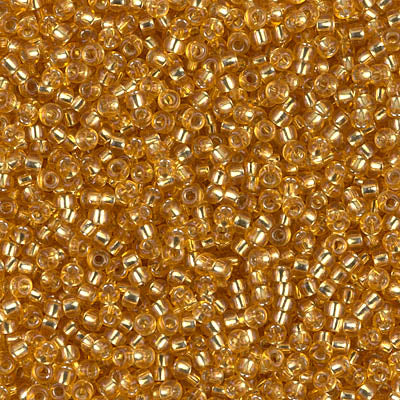 Miyuki 11 Round Seed Bead, 11-4, Silver Lined Dark Gold, 13 grams