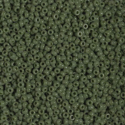 Miyuki 11 Round Seed Bead, 11-501, Opaque Avocado, 13 grams