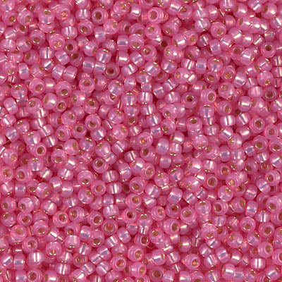 Miyuki 11 Round Seed Bead, 11-556, Dyed Rose Silverlined Alabaster, 13 grams