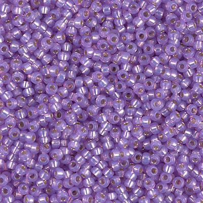 Miyuki 11 Round Seed Bead, 11-574, Dyed Lilac Silver Lined Alabaster, 13 grams