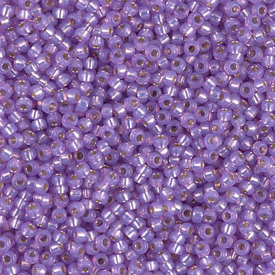 Miyuki 11 Round Seed Bead, 11-574, Dyed Lilac Silver Lined Alabaster,