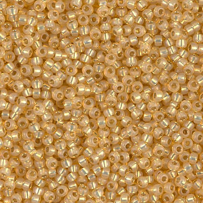 Miyuki 11 Round Seed Bead, 11-578, Dyed Light Topaz Silver Lined Alabaster, 13 grams