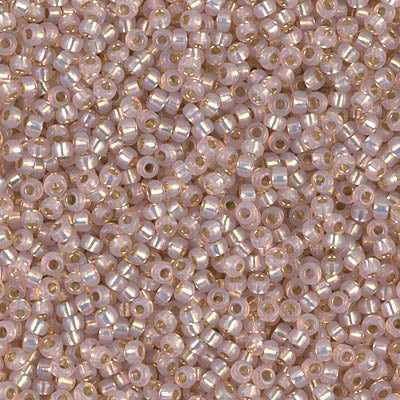 Miyuki 11 Round Seed Bead, 11-579, Dyed Blush Silver Lined Alabaster, 13 grams