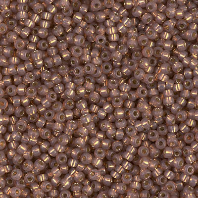 Miyuki 11 Round Seed Bead, 11-641, Dyed Rose Bronze Silver Lined Alabaster, 13 grams