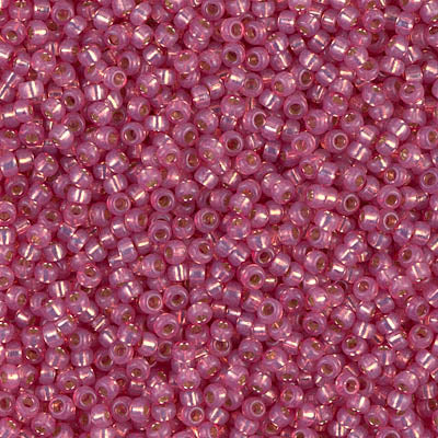 Miyuki 11 Round Seed Bead, 11-645, Dyed Dark Rose Silver Lined Alabaster, 13 grams