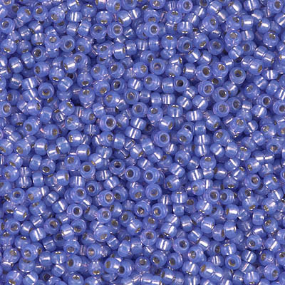 Miyuki 11 Round Seed Bead, 11-649, Dyed Violet Silver Lined Alabaster, 13 grams