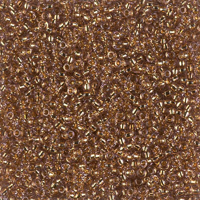 Miyuki 11 Round Seed Bead, 11-952, 24kt Gold Lined Pale Amethyst, 13 grams