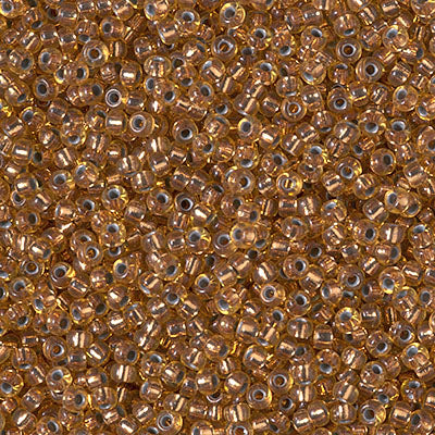 Miyuki 11 Round Seed Bead, 11-971, Copper Lined Pale Amber, 13 grams