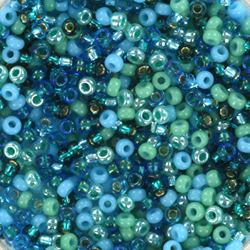 Miyuki 11 Round Seed Bead, Mix - Blue Lagoon, 22 grams