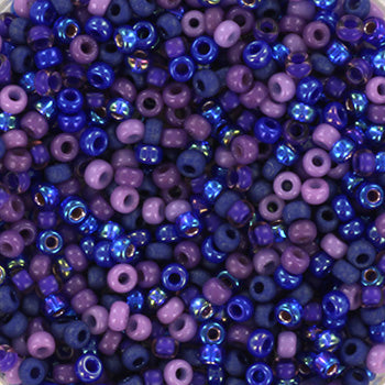 Miyuki 11 Round Seed Bead, Mix - Purple Blues, 22 grams