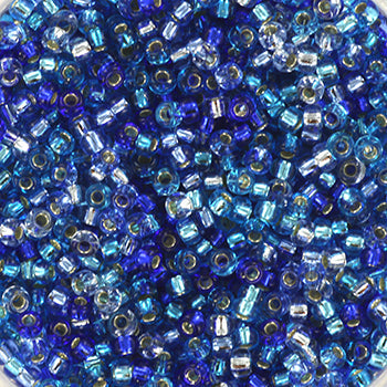 Miyuki 11 Round Seed Bead, Mix - Blue Sparkle, 22 grams