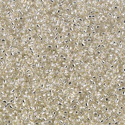 Miyuki 15/0 Round Seed Bead, 15-1, Silver Lined Crystal