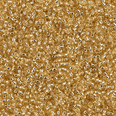 Miyuki 15/0 Round Seed Bead, 15-3, Silver Lined Gold