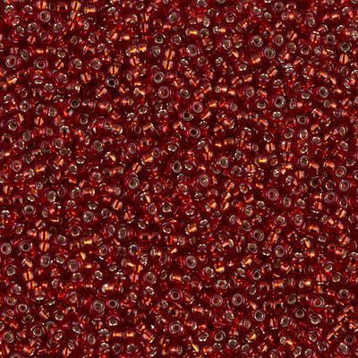 Miyuki 15/0 Round Seed Bead, 15-11, Silver Lined Ruby