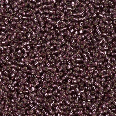 Miyuki 15/0 Round Seed Bead, 15-13, Silver Lined Dark Smoky Amethyst