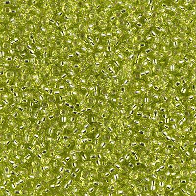 Miyuki 15/0 Round Seed Bead, 15-14, Silver Lined Chartreuse