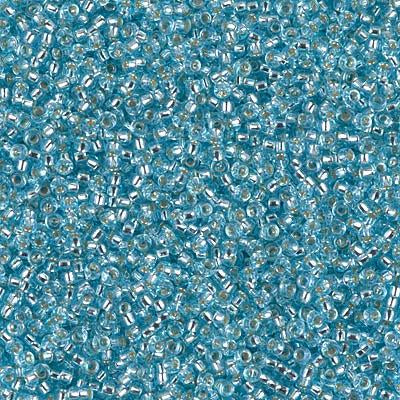 Miyuki 15/0 Round Seed Bead, 15-18, Silver Lined Aqua