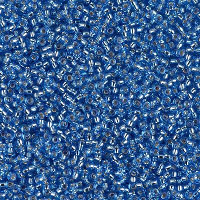 Miyuki 15/0 Round Seed Bead, 15-19, Silver Lined Sapphire