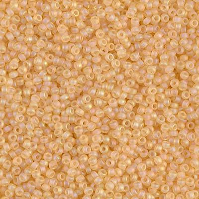 Miyuki 15/0 Round Seed Bead, 15-132FR, Matte Transparent Light Topaz AB